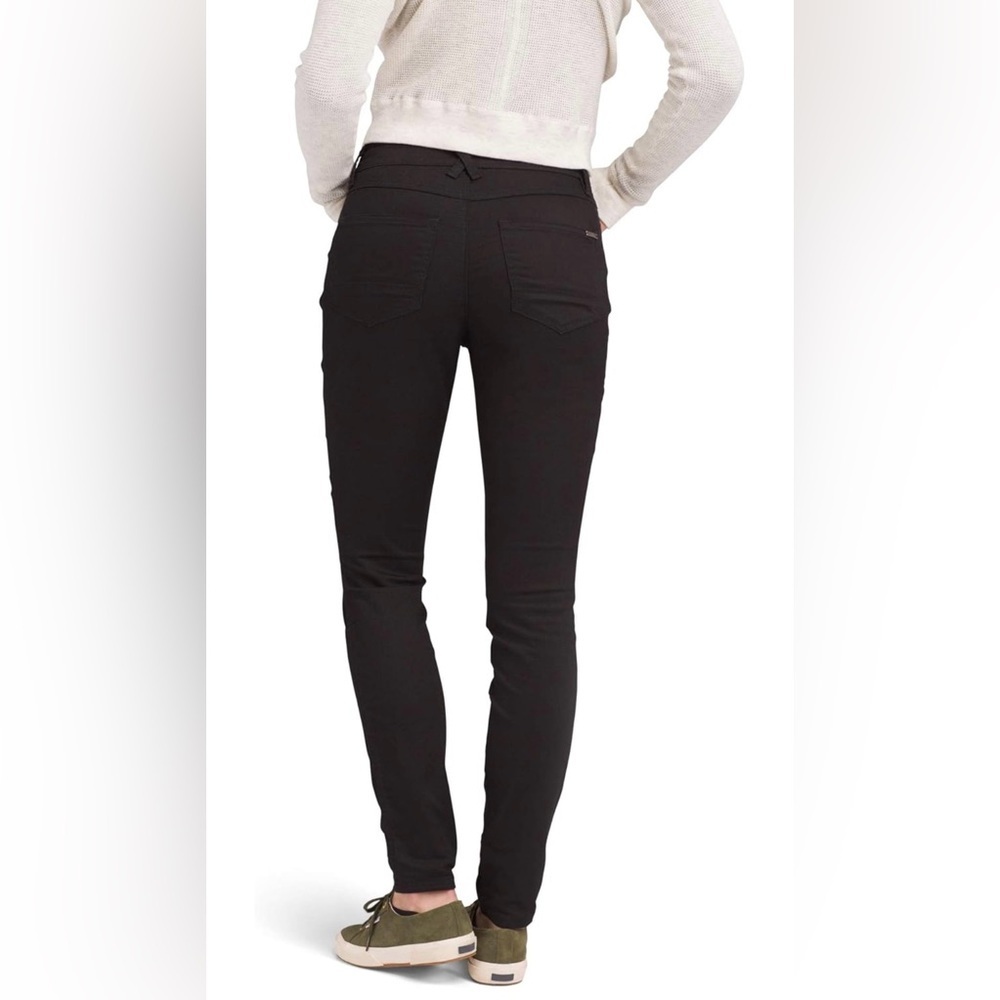 Prana Women's Oday Jeans Denim Skinny Flat Front Stretch Black Out Size 4 New - Picture 2 of 6